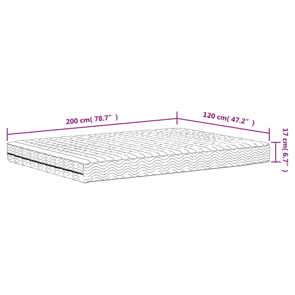Schaumstoffmatratze Weiß 80x200 cm Härtegrad H2 H3