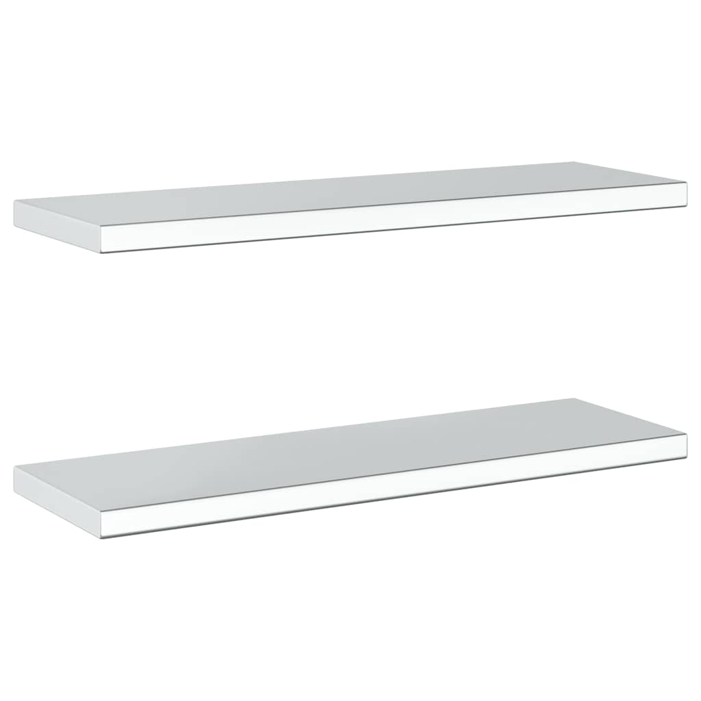 Wandregale 2 Stk. 100x40 cm Silbern Edelstahl