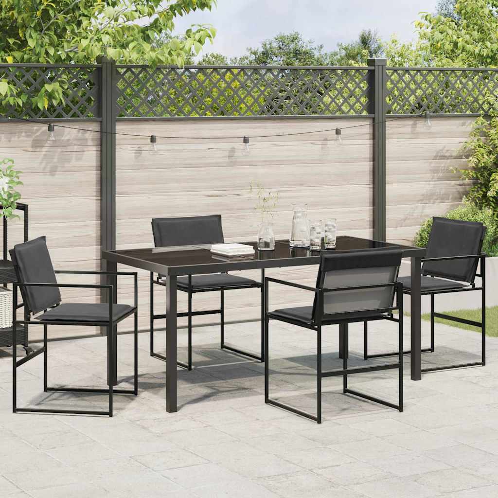 Garten Essgruppe 5 pcs Schwarz 140 x 70 x 73 cm