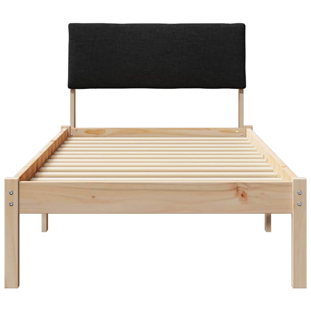 Bettgestell Braun und hellgrau 200 x 200 cm Massivholz Kiefer