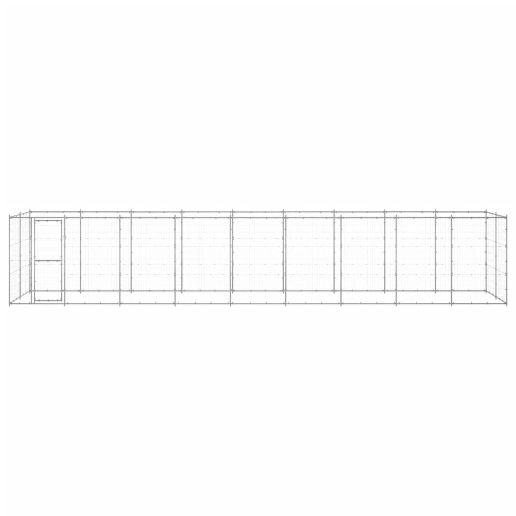 Outdoor-Hundezwinger mit Überdachung Stahl 7,26 m²