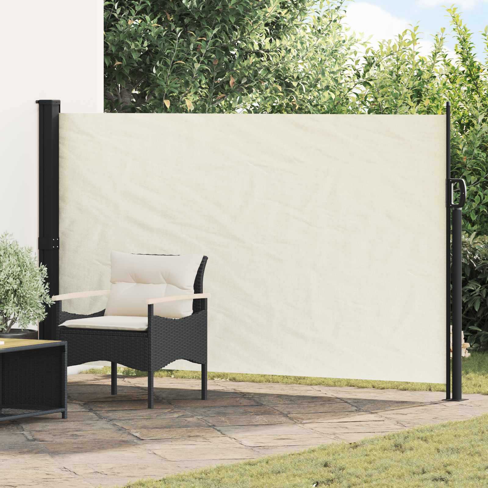 Seitenmarkise Ausziehbar Schwarz 100x300 cm