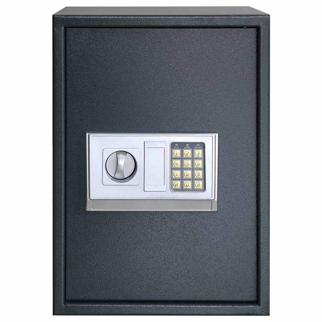 Digitaler Safe mit Schloss Dunkelgrau 23 x 17 x 17 cm Stahl