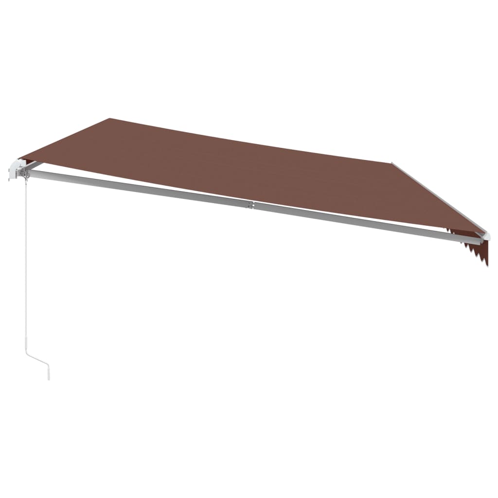 Markise Manuell Einziehbar mit LED 300x250 cm Blau und Weiß