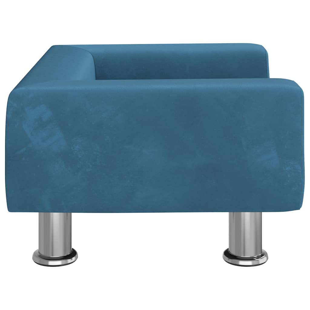 Kindersofa Blau 70x45x26,5 cm Samt