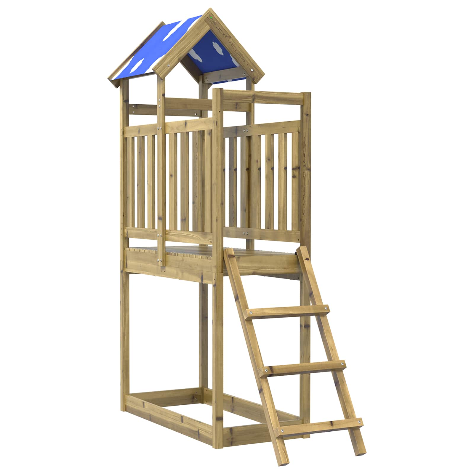 Spielturm Braun 52,5 x 110,5 x 215 cm Massives Kiefernholz