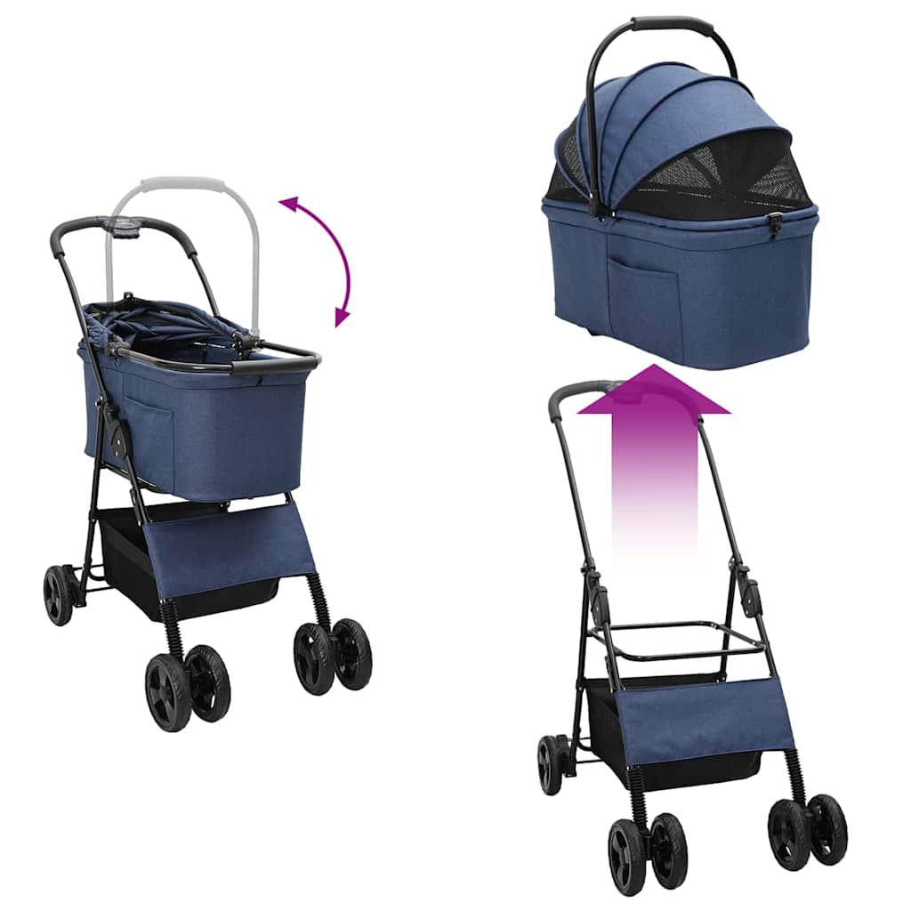 Faltbarer Haustierwagen Rosa 81 x 47 x 99 cm Polyester