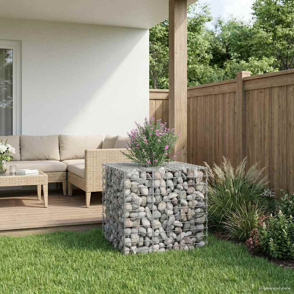Gabionen Hochbeet 2 pcs Silber 260 x 60 x 55 cm