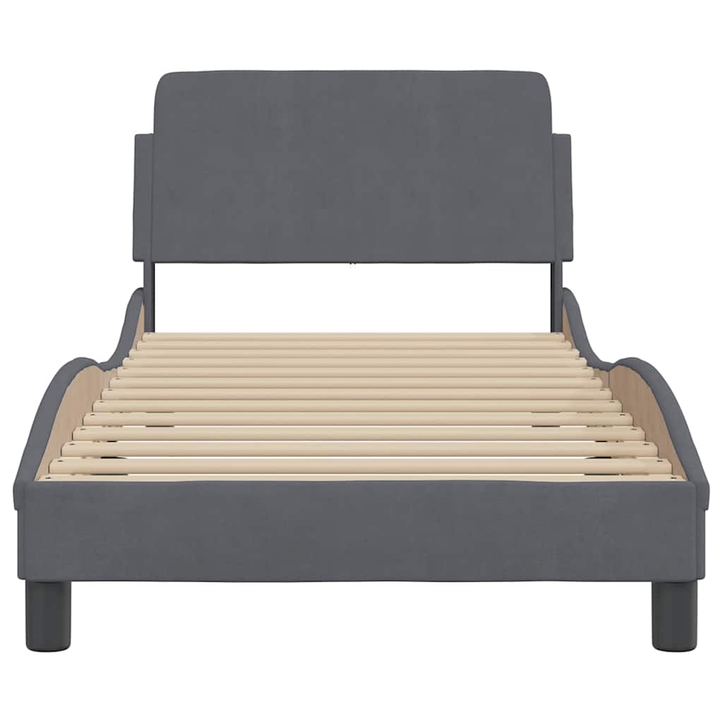 Bettgestell Dover Dunkelgrau 90x190 cm Samt