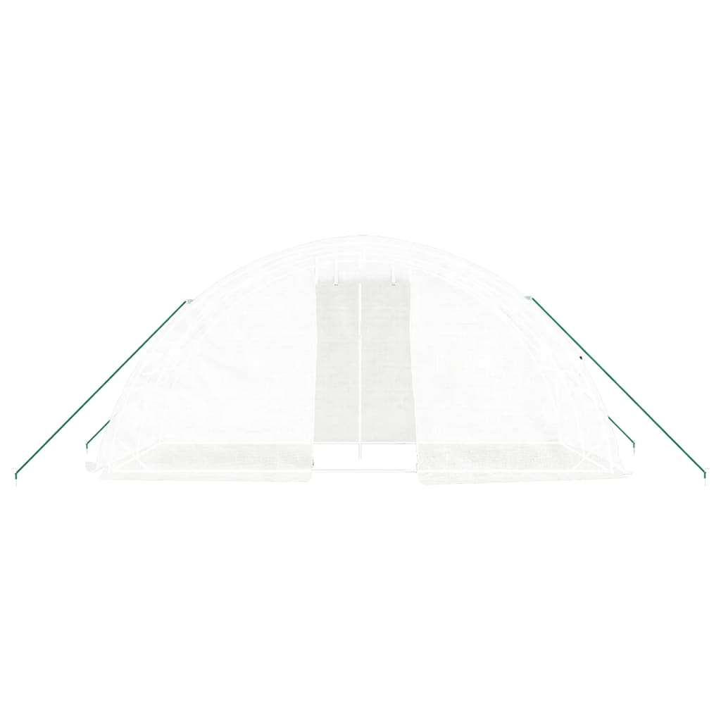 Gewächshaus mit Stahlrahmen Weiß 40 m² 8x5x2,3 m