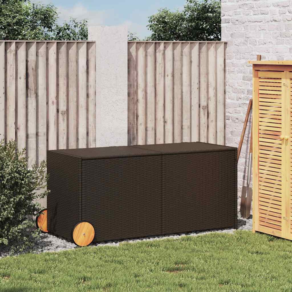 Gartentruhe Schwarz 283L Poly Rattan
