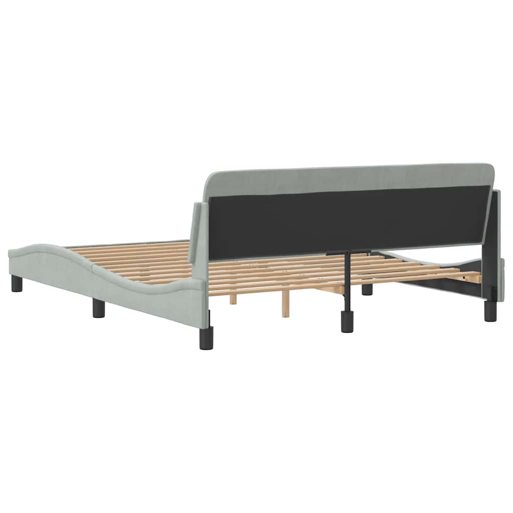 Bettgestell "Dover" Hellgrau 80x200 cm Samt
