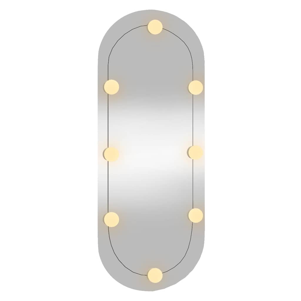 Spiegel mit LED-Leuchten 60x30 cm Glas Oval