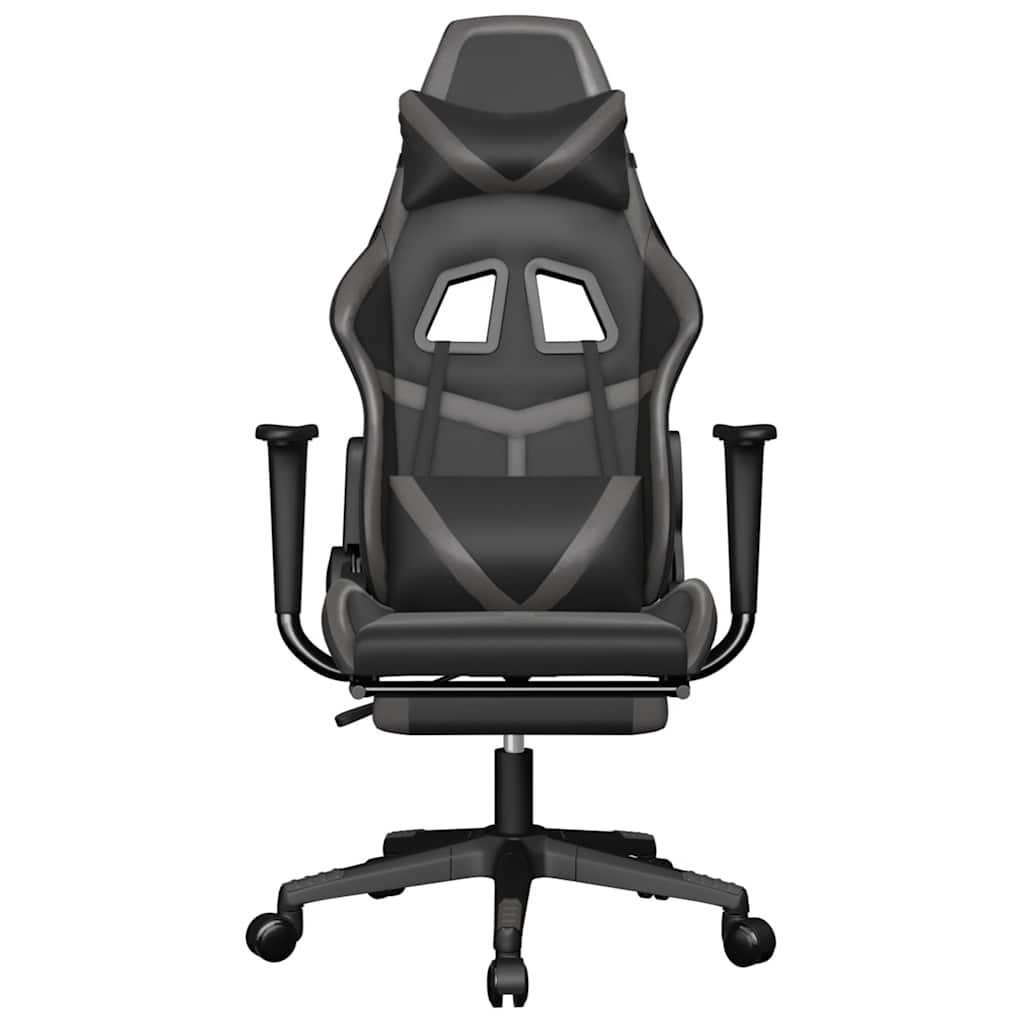Gaming-Stuhl mit Massagefunktion Schwarz und Grün Kunstleder
