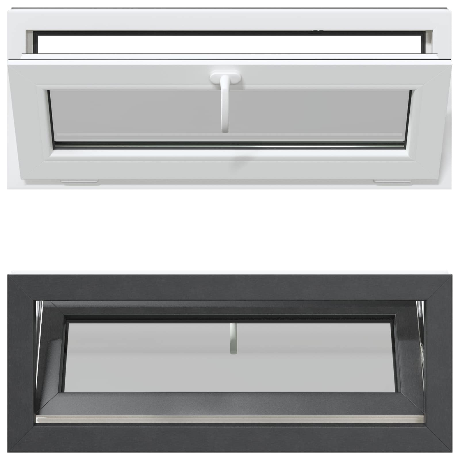 Kellerfenster RISOR 60 x 40 cm PVC und Glas Weiß