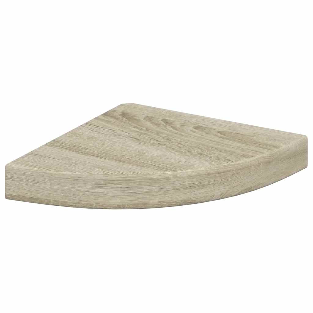 Schwebende Eckregale 2 Stk. Hochglanz-Weiß 25x25x3,8 cm MDF