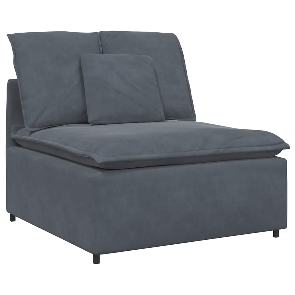 Modulares Sofa mit Fußhocker und Kissen Blau
