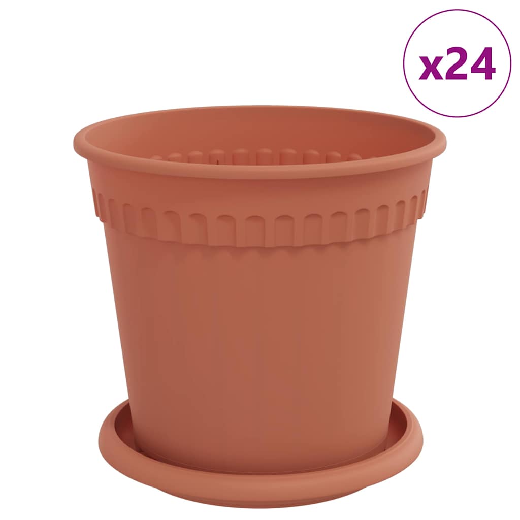 Blumentöpfe 6 pcs Ziegelrot Ø 12,5 x 10 cm Kunststoff