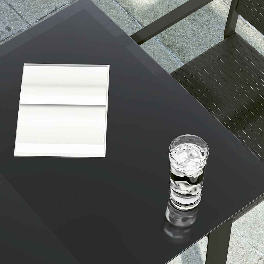 Garten-Esstisch Schwarz 160x80x74 cm Stahl und Hartglas