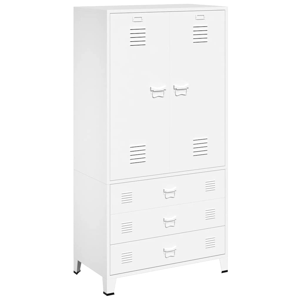 Industrial Kleiderschrank Schwarz 90x50x180 cm Metall