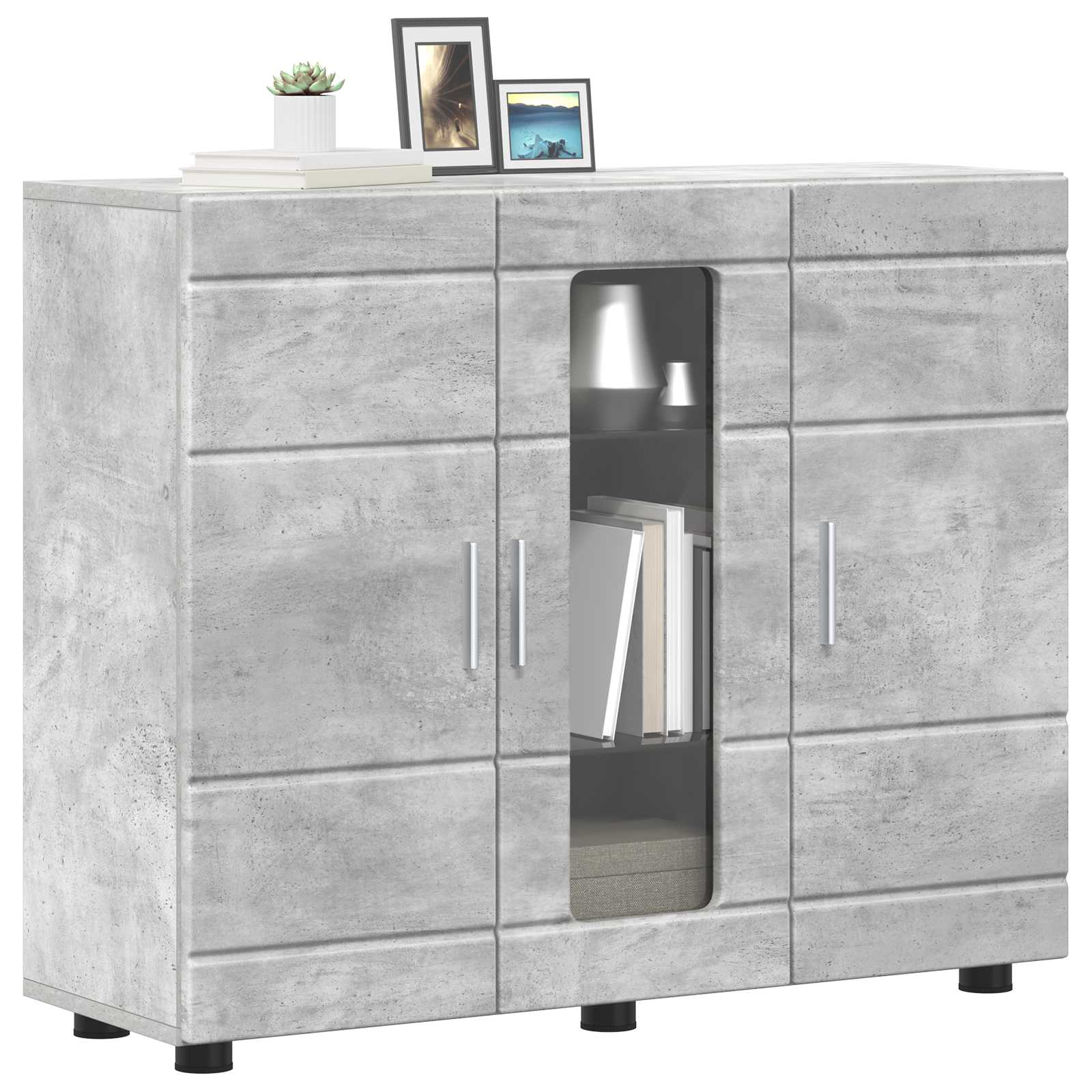 Highboard mit Regal FLORIN Weiß 60 x 35 x 182 cm Holzwerkstoff