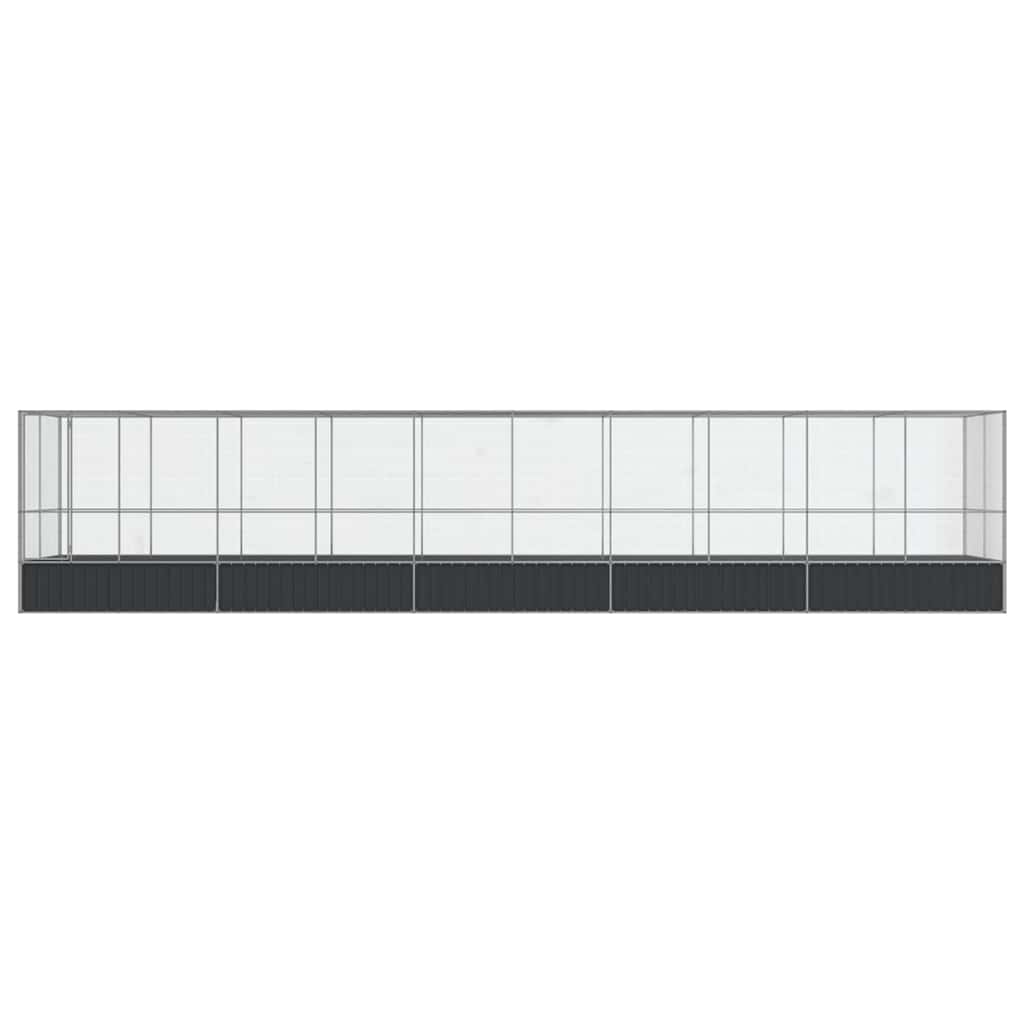 Voliere Silbern 210,5x107x212 cm Stahl