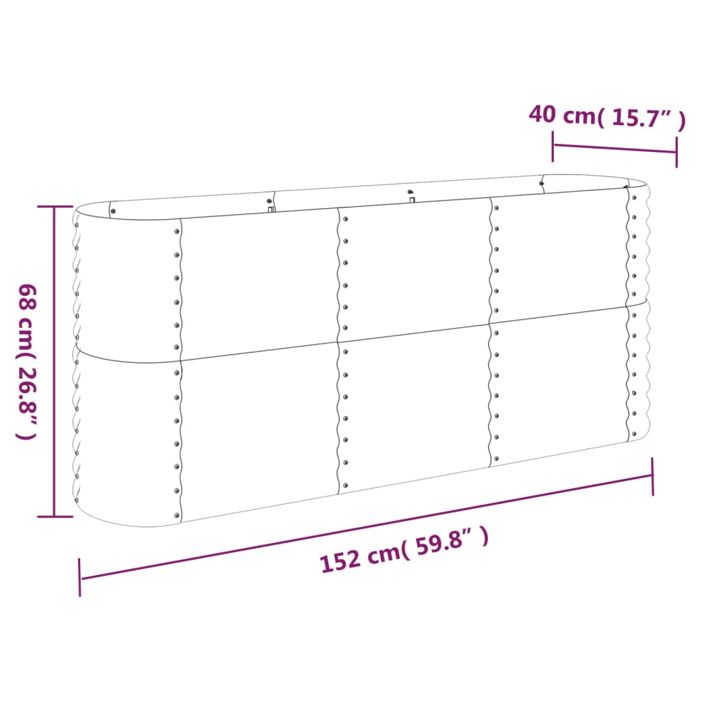 Hochbeet Verzinkter Stahl 114x40x36 cm Grün
