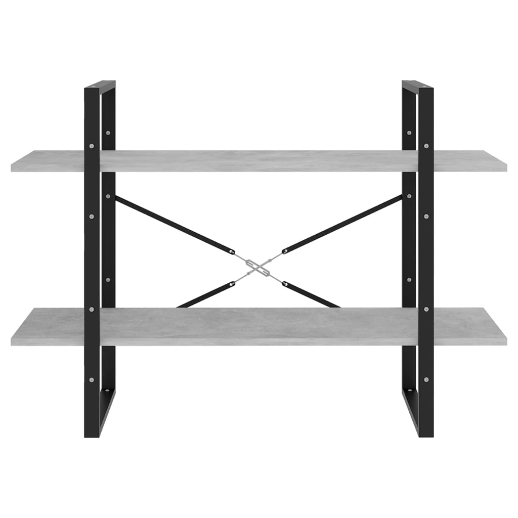 Bücherregal 2 Fächer Weiß 100x30x70 cm Holzwerkstoff