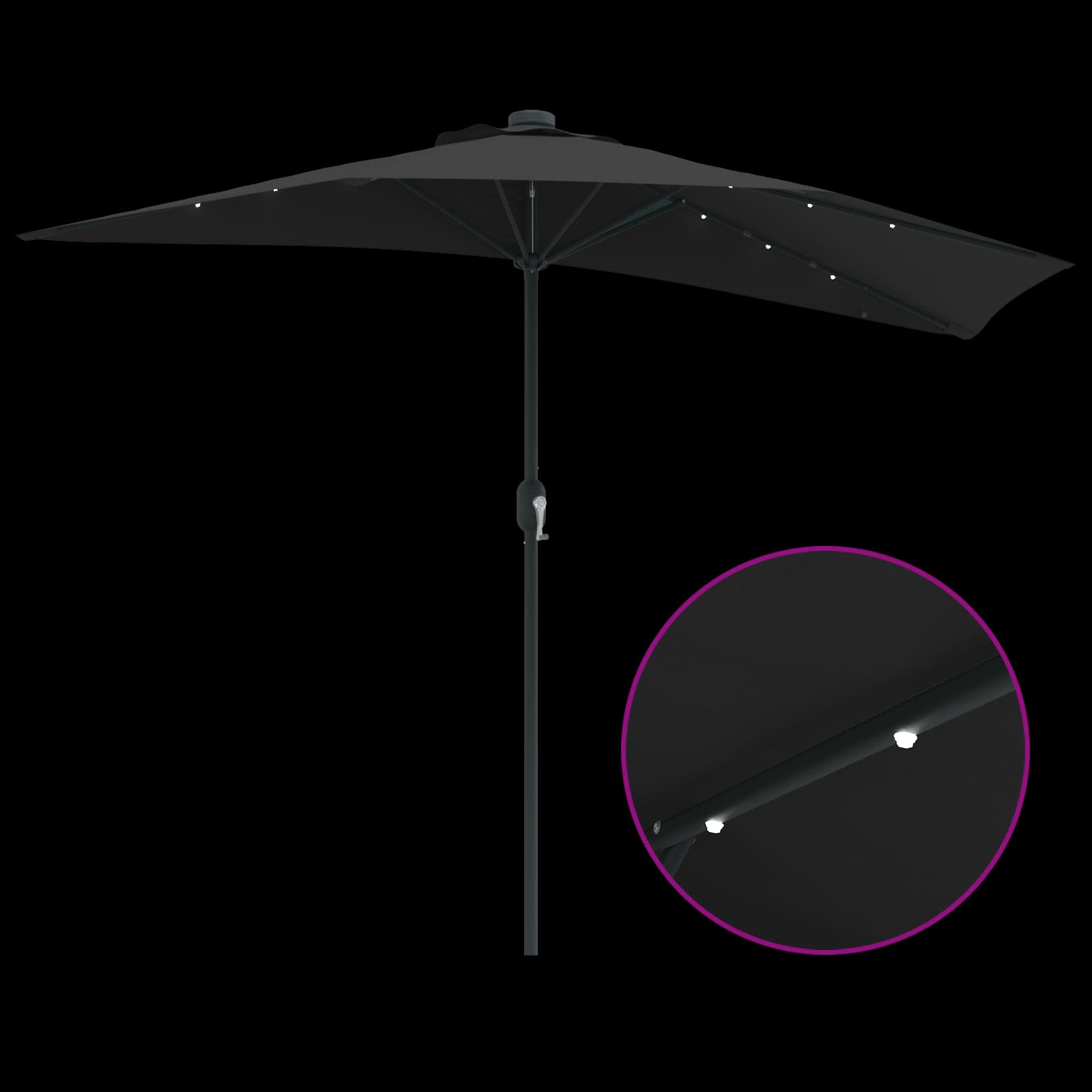 Garten-Sonnenschirm Sand 294 x 150 x 224 cm Polyester und Stahl