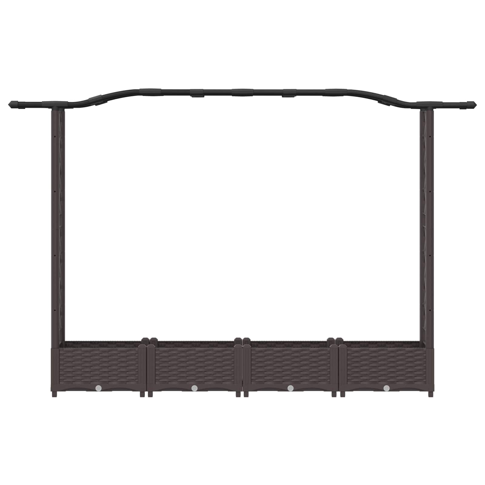 Hochbeet mit Rankgitter und Dach Braun 124 x 40 x 123 cm PP