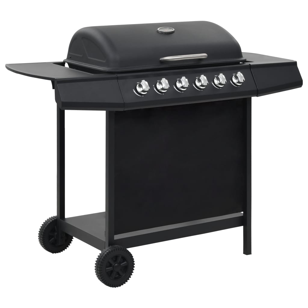 Gasgrill mit 6 Flammen Edelstahl Silbern