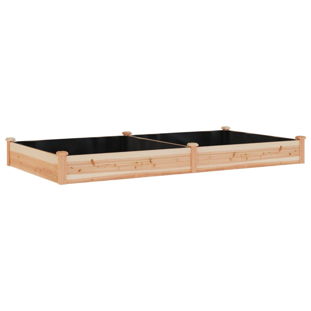 Hochbeet mit Einsatz Grau 120x45x25 cm Massivholz Tanne