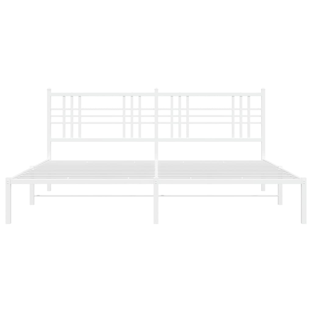 Bettgestell mit Kopf- und Fußteil Metall Schwarz 90x200 cm