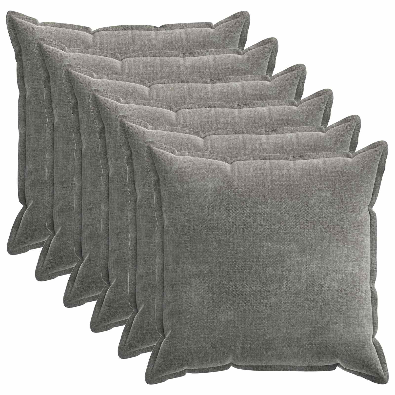 Kissenbezug 2 Stk. HOUTEN Dunkelgrau 30 x 30 cm Chenille-Stoff