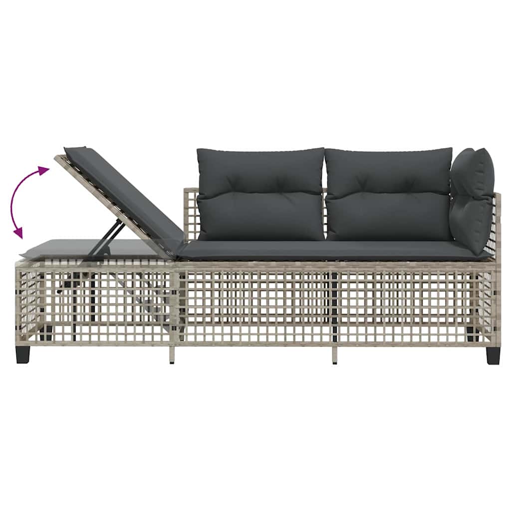 3-tlg. Garten-Ecksofa-Set mit Kissen Schwarz Poly Rattan