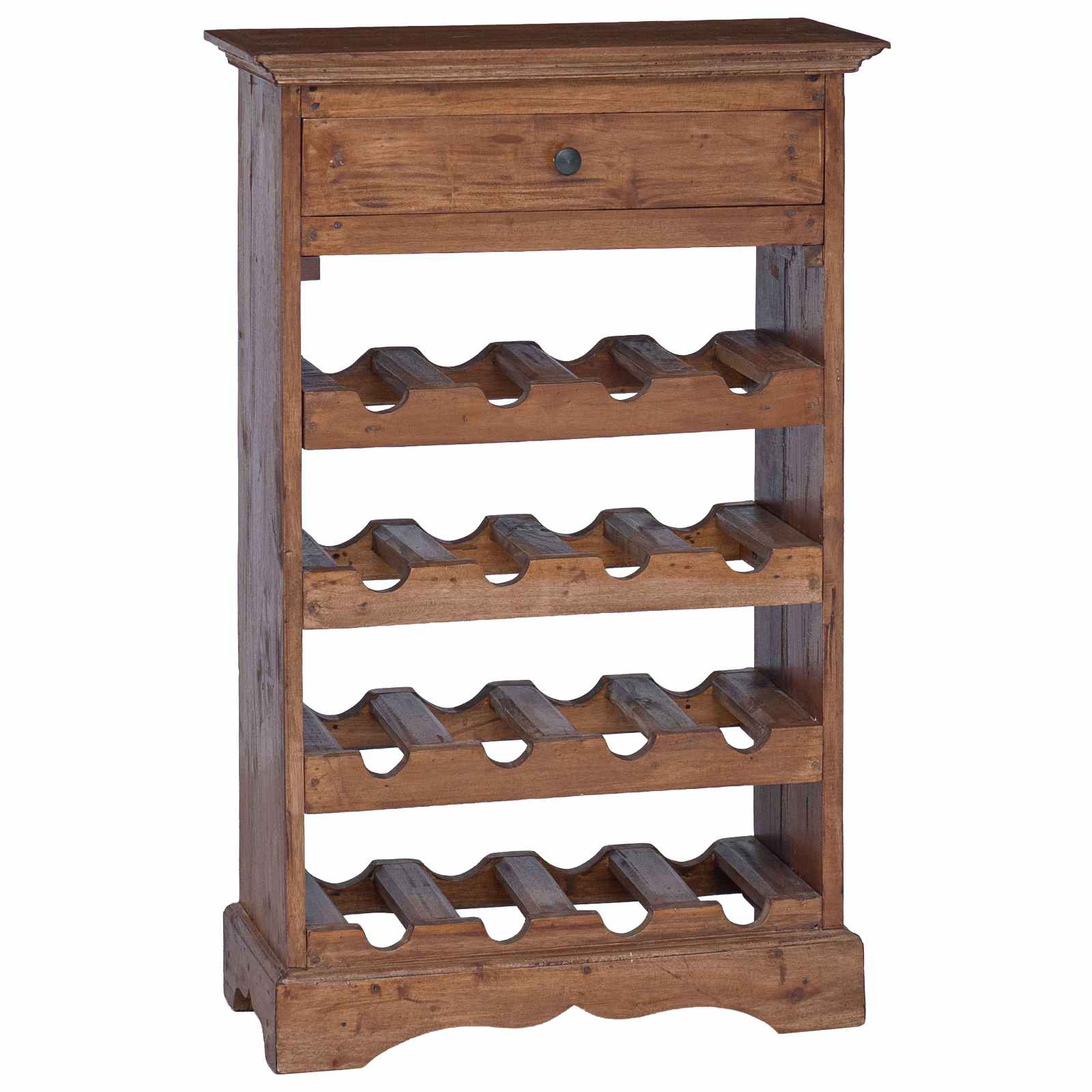 Weinregal Massives Mahagoniholz 55x23x85 cm