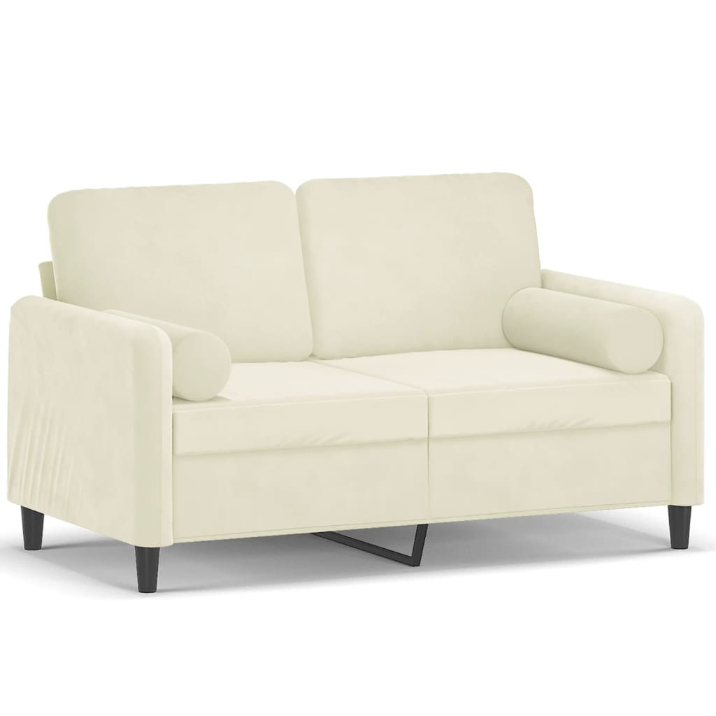 2-Sitzer-Sofa mit Zierkissen Dunkelgrün 120 cm Samt