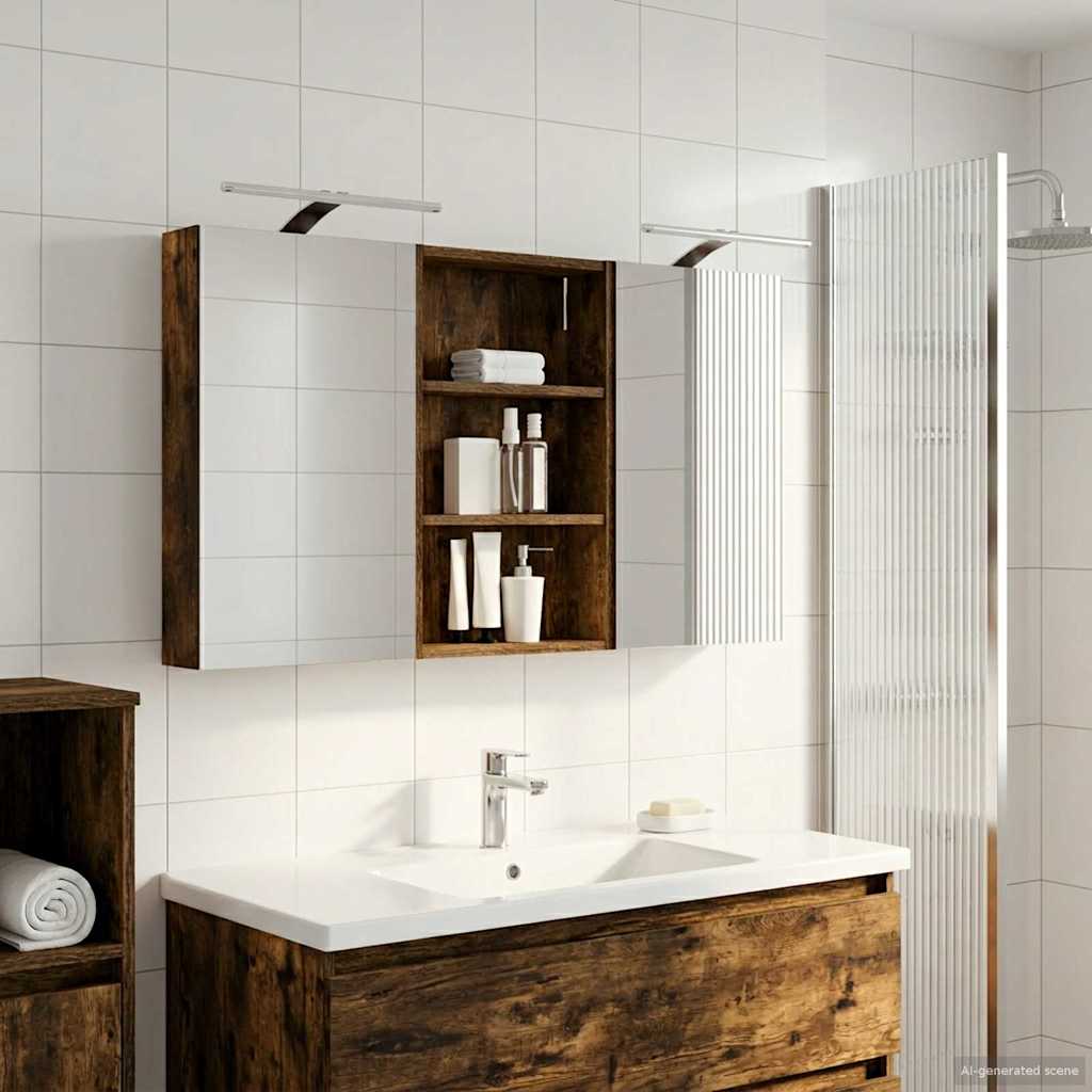 Badezimmerschrank-Set 3 pcs 80 x 10,5 x 50 cm Holzwerkstoff