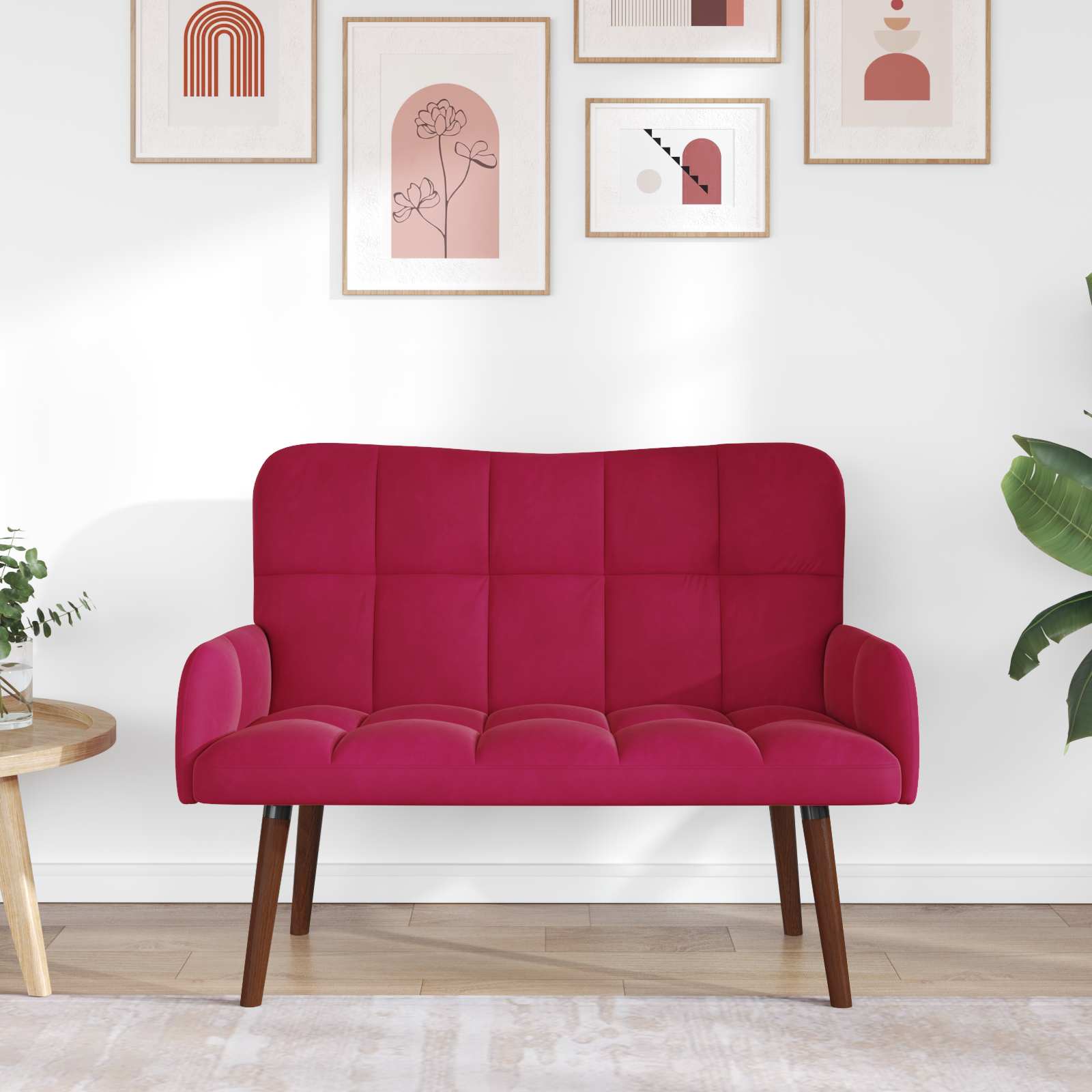 2-Sitzer Sofa Hellgrau 115 x 61 x 87 cm Samt (V)