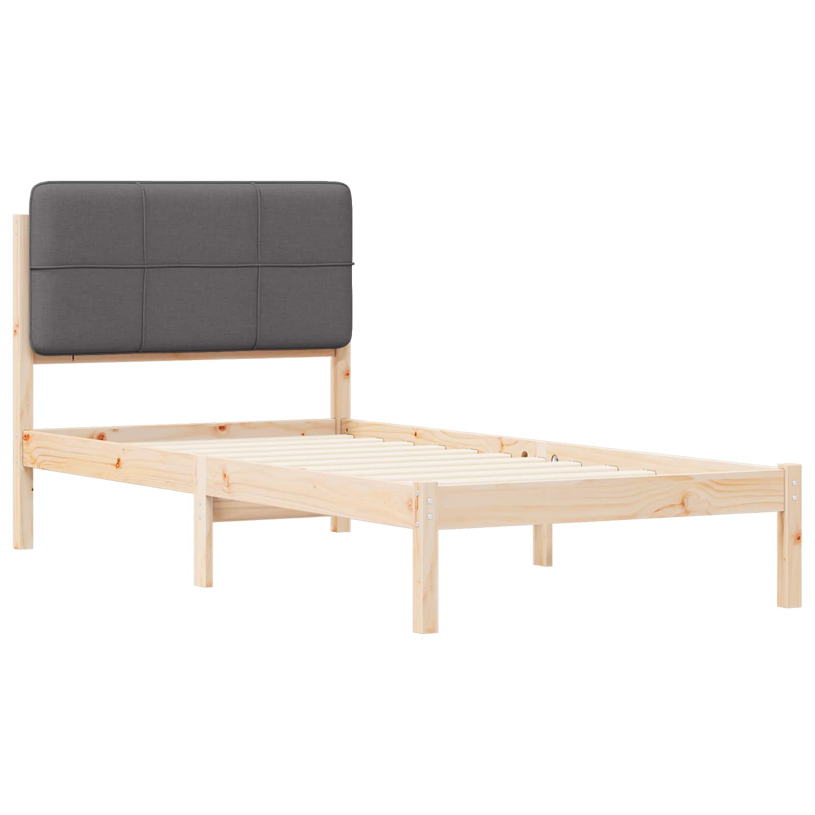 Bettgestell mit gepolstertem Kopfteil Hellgrau 200 x 200 cm