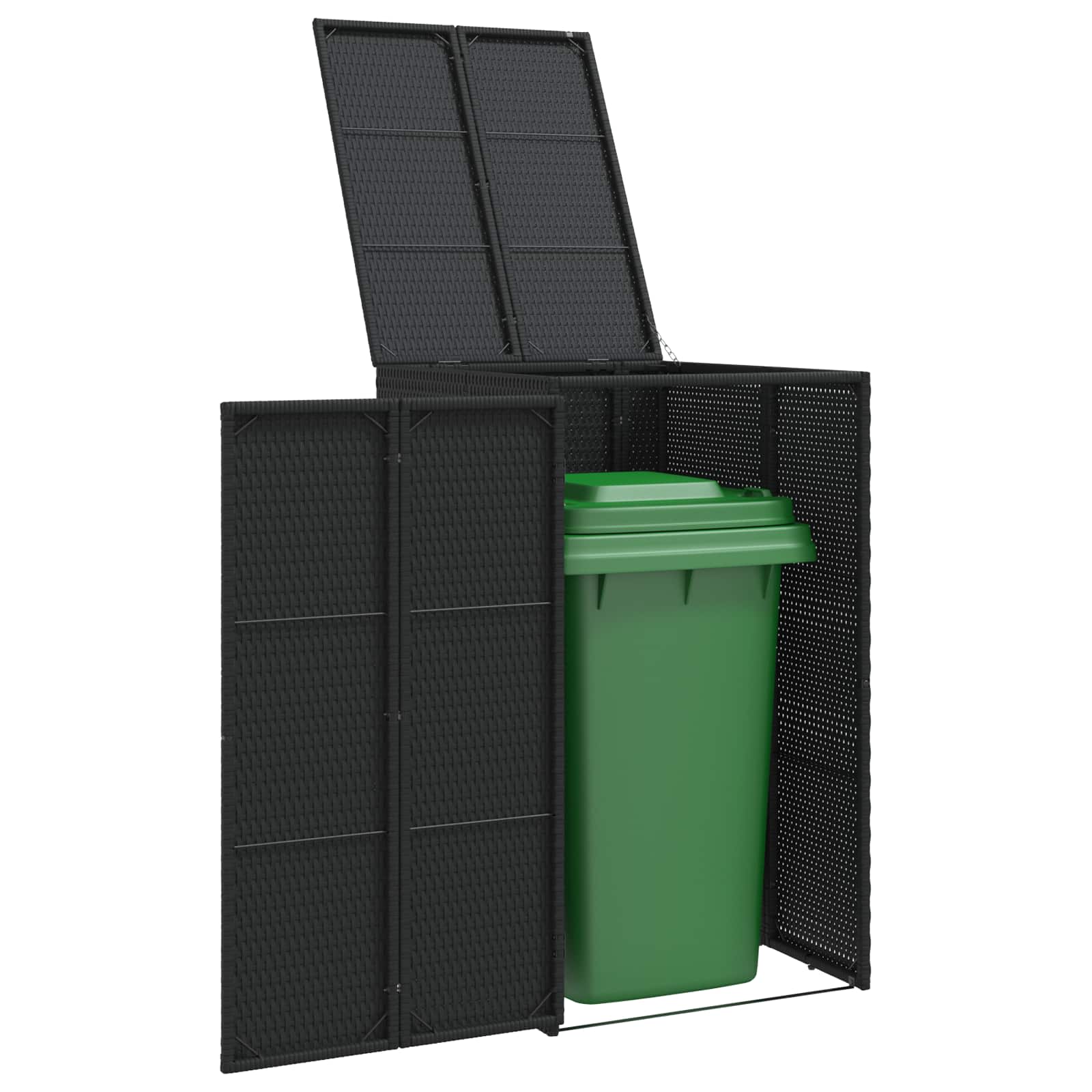 Mülltonnenbox Schwarz 65 x 80 x 115 cm Polyethylen