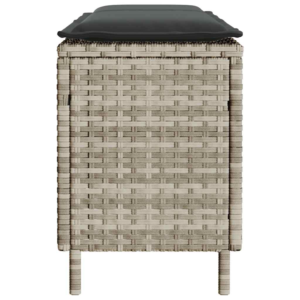 Gartenbank mit Kissen Schwarz 110x30x40,5 cm Poly Rattan