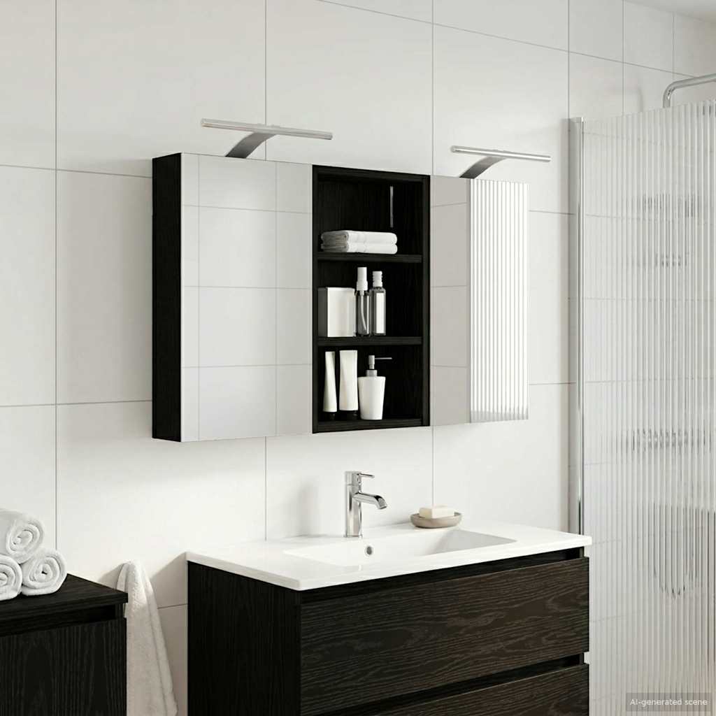 Badezimmerschrank-Set 3 pcs 80 x 10,5 x 50 cm Holzwerkstoff