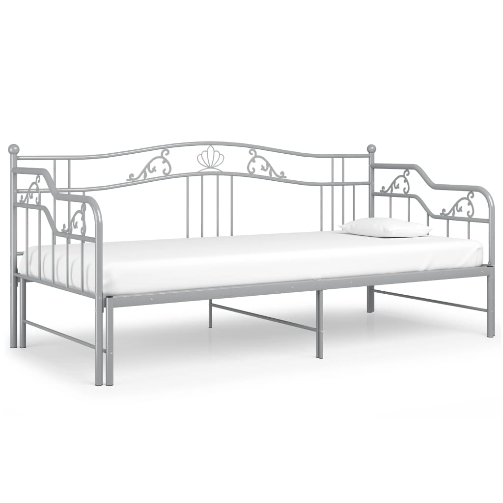 Ausziehsofa Bettgestell Schwarz Metall 90x200 cm