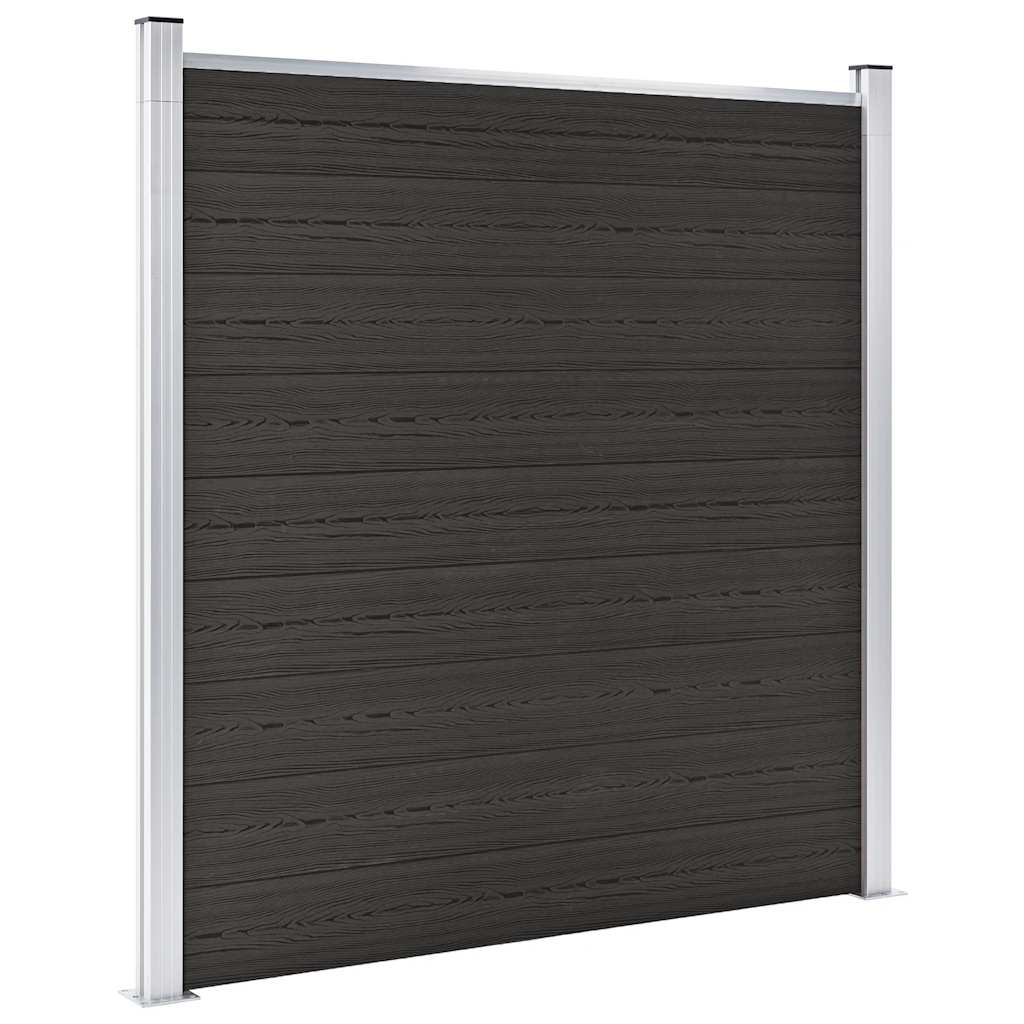 Zaunelement WPC 180x186 cm Schwarz