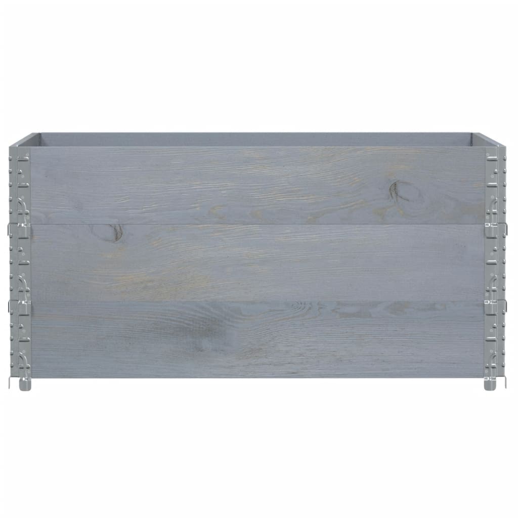 Paletten-Aufsatzrahmen Schwarz 80x60 cm Massivholz Kiefer