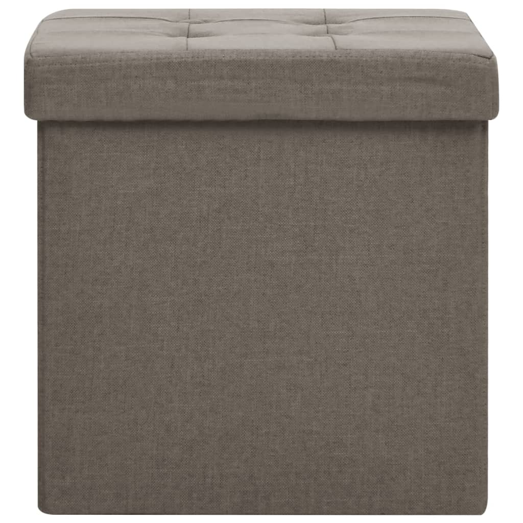 Hocker mit Stauraum Cremeweiß Leinenoptik