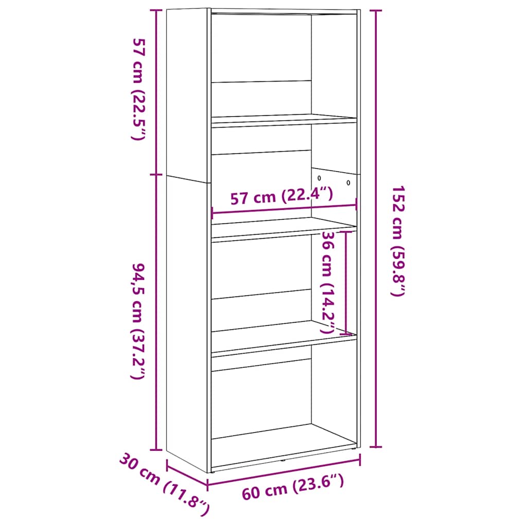 Bücherregal Weiß 80x30x189 cm Holzwerkstoff