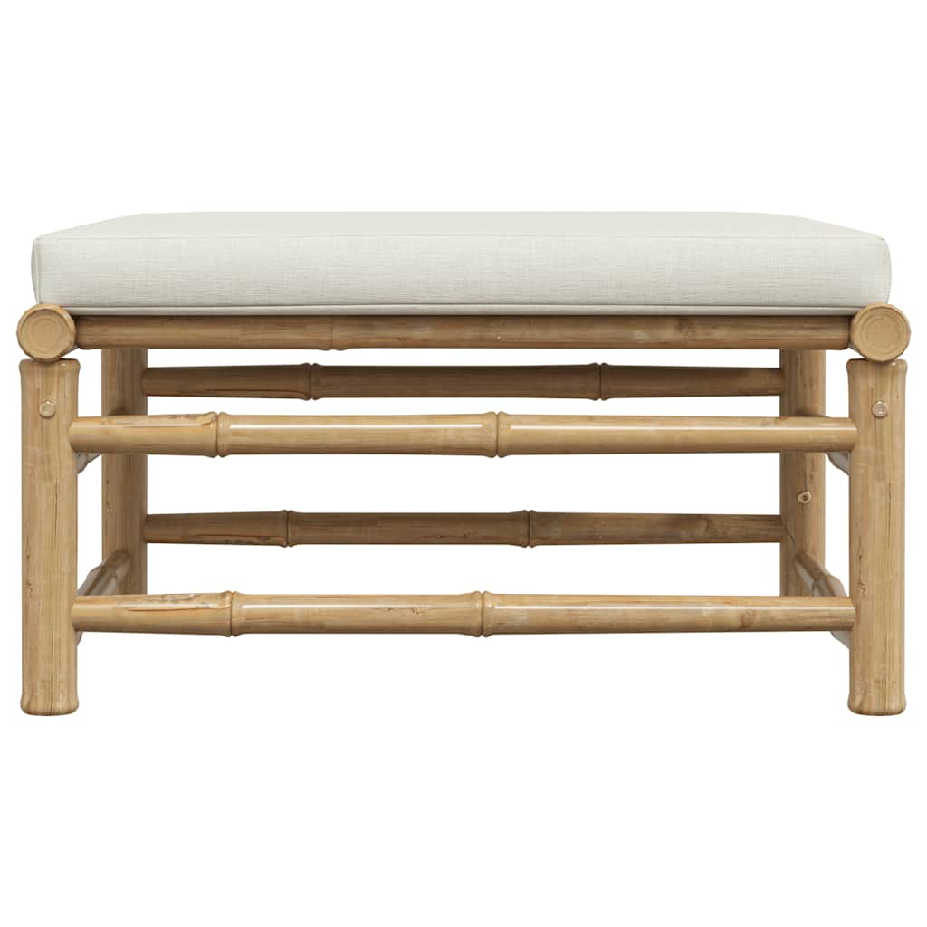 3-tlg. Garten-Lounge-Set mit Kissen Bambus