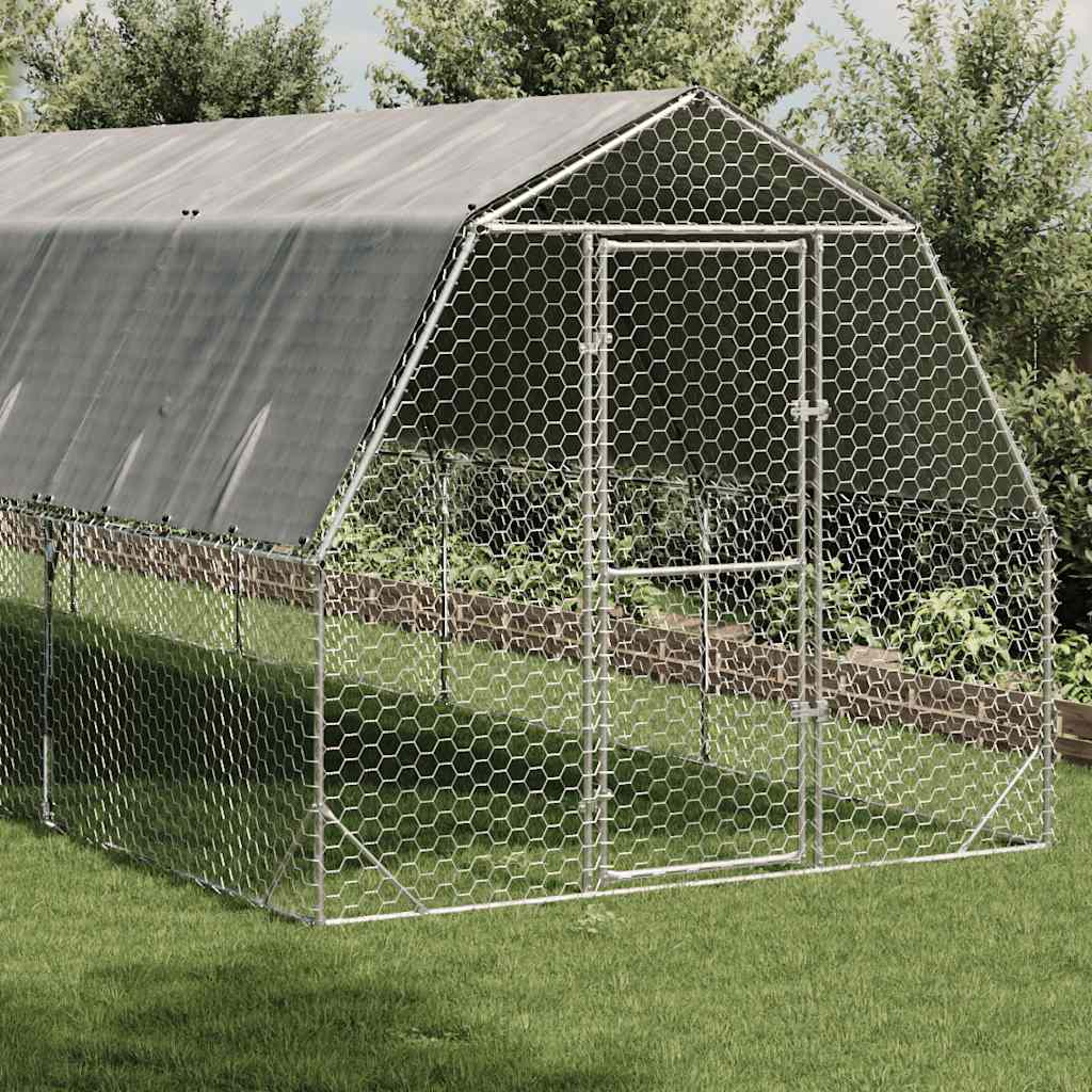 Hühnerstall 2,5x4x2,25 m Verzinkter Stahl